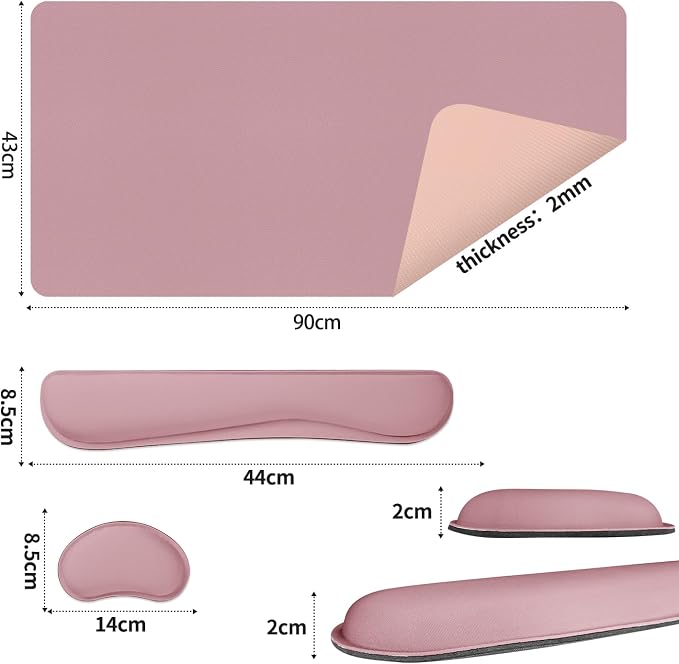 Mouse Pad and Keyboard Wrist Rest, 3-in-1 Large Keyboard and Mouse Pad Set - Image 7