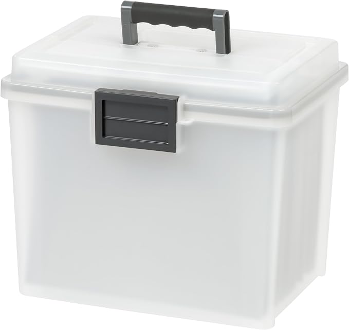 IRIS USA File Box WeatherPro Portable File Organizer Plastic File Box by IRISUSA