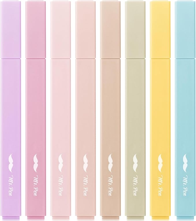 Mr. Pen- Aesthetic Highlighters No Bleed, 8 Pack, Cute Highlighters Assorted by MrPen