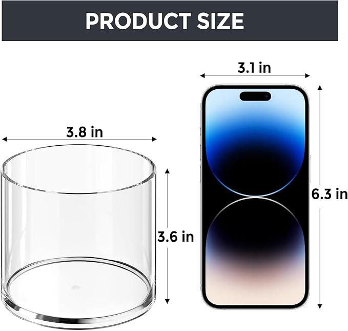 MaxGear Acrylic Pen Holder 2-Pack, Round Makeup Brush Holder & Pencil Cup | - Image 4