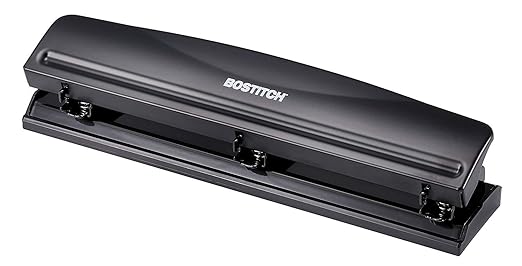 Bostitch Office 3 Hole Punch, Durable Metal, Rubber Base, 12 Sheets by BostitchOfficeProducts