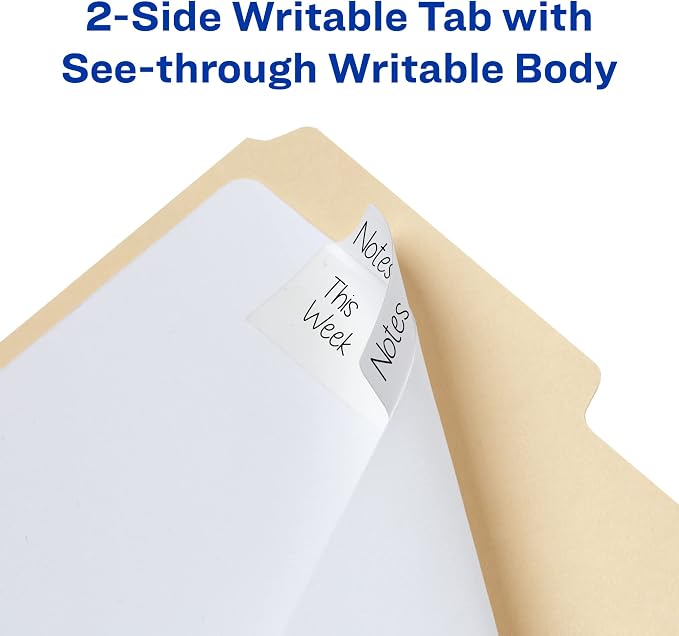 Avery Filing Ultra Tabs, 2-Side Writable, 24 Repositionable File Tabs - Image 5
