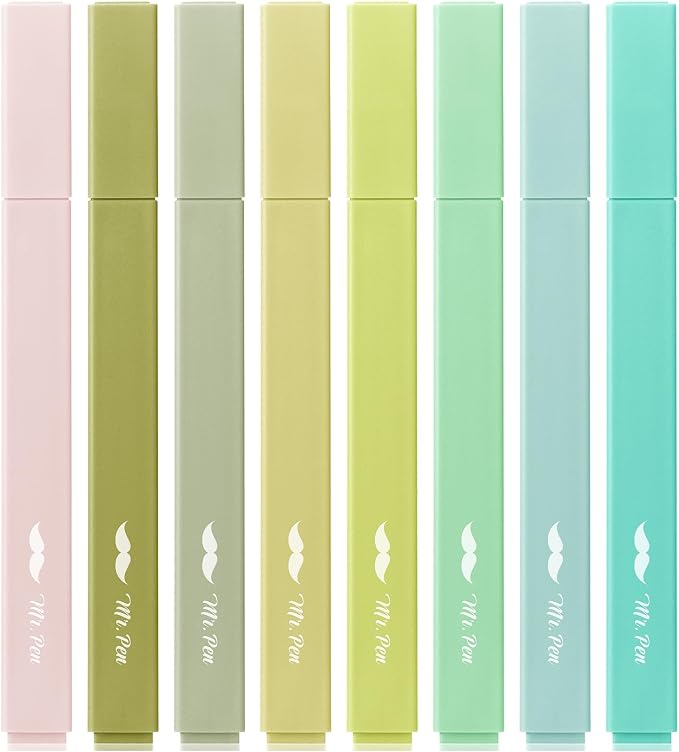 Mr. Pen- Aesthetic Highlighters No Bleed, 8 Pack, Cute Highlighters Assorted by MrPen