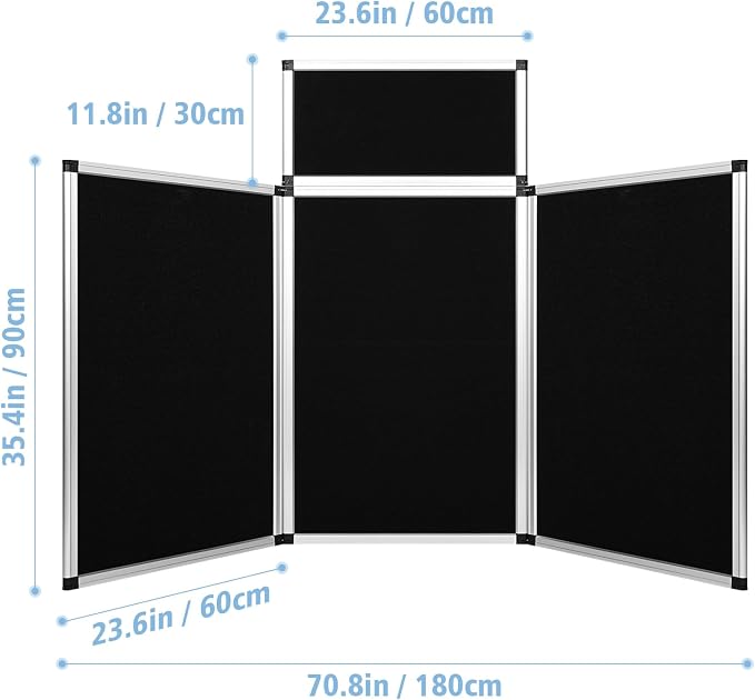 Nisorpa 3+1 Panel Folding Trade Show Presentation Board 70.8“ x 35.4” Trifold - Image 2