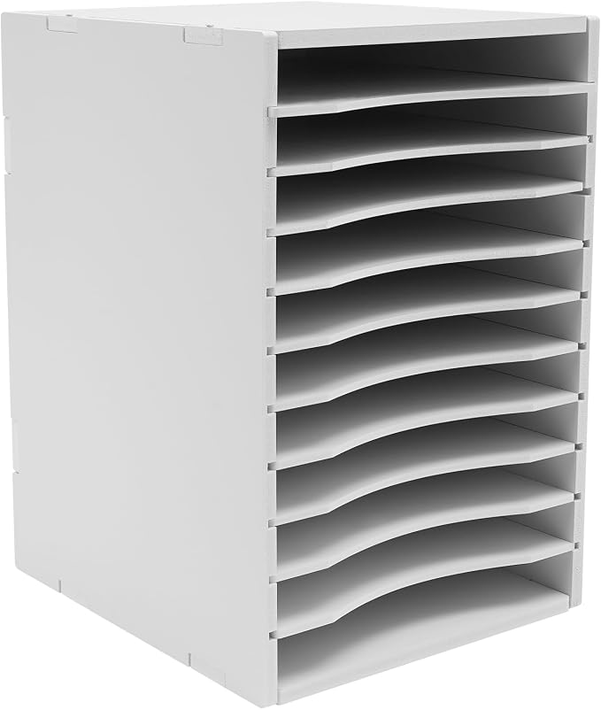 GUEYYSAN Vertical File Storage Rack, 11-Compartment Desktop Sorter Documents Box - Image 6