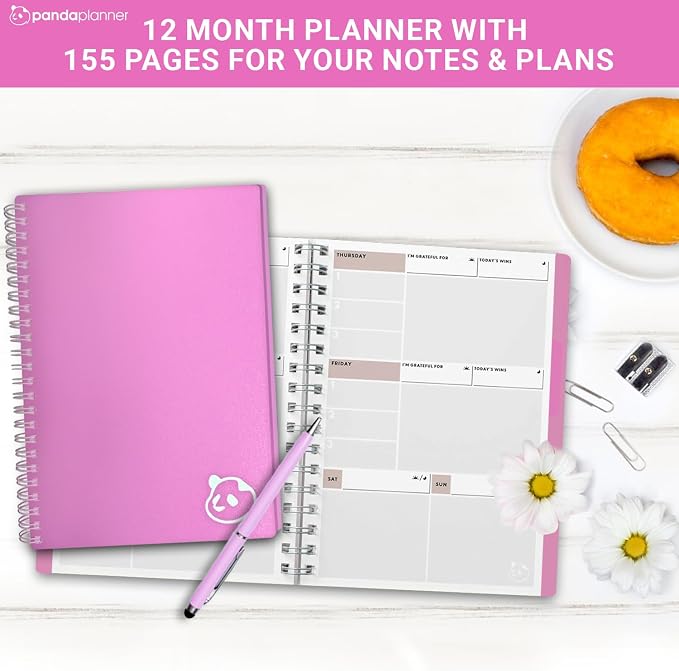 Panda Planner A5 Undated Weekly Spiral Notebook 2026-2027, 5.75 x 8.25 Pink | - Image 8