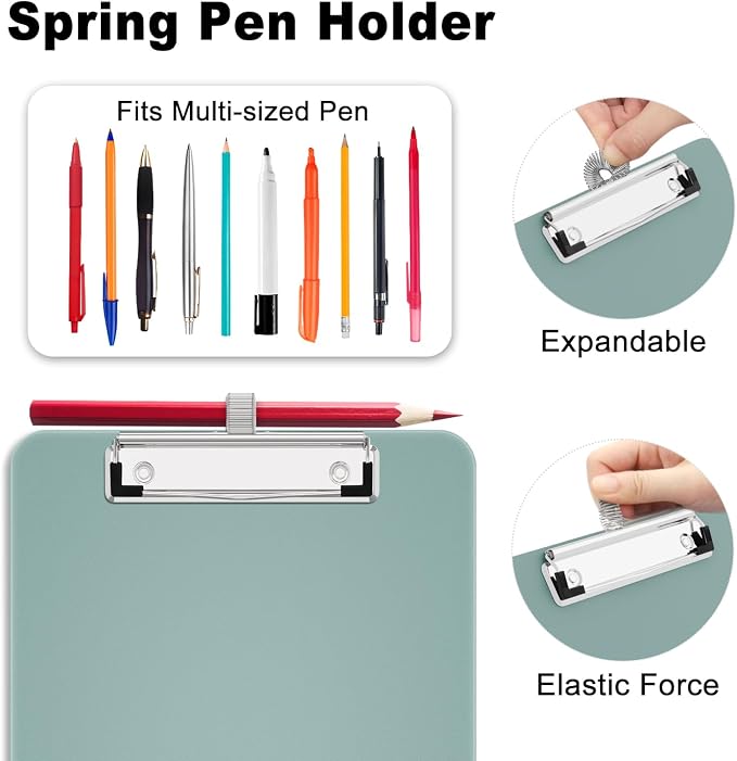 Hongri A5 Clipboard with Storage, Metal Retractable Pen Holder, 6 x 9'' Nursing - Image 3