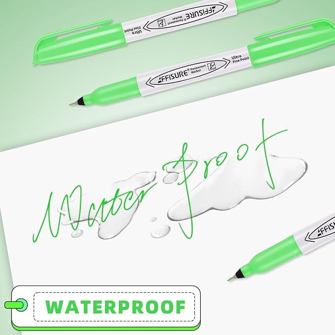 Green Ultra Fine Point Permanent Markers, 20 Pack, 0.4 mm, Precision Extra Fine - Image 5