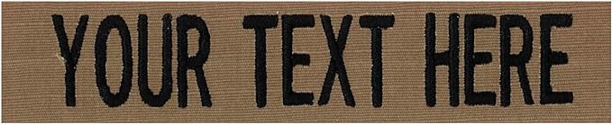 Custom Uniform Name Tapes Solid Colors. Coyote Brown Fabric, 5 Inch Hook by NORTHERNSAFARI