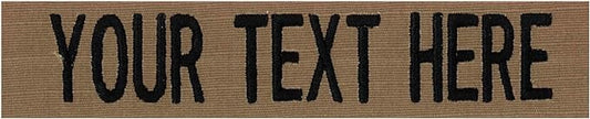 Custom Uniform Name Tapes Solid Colors. Coyote Brown Fabric, 5 Inch Hook by NORTHERNSAFARI