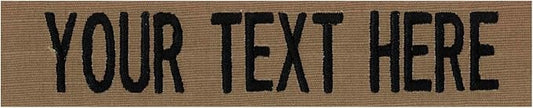 Custom Uniform Name Tapes Solid Colors. Coyote Brown Fabric, 3.5 Inch Hook by NORTHERNSAFARI