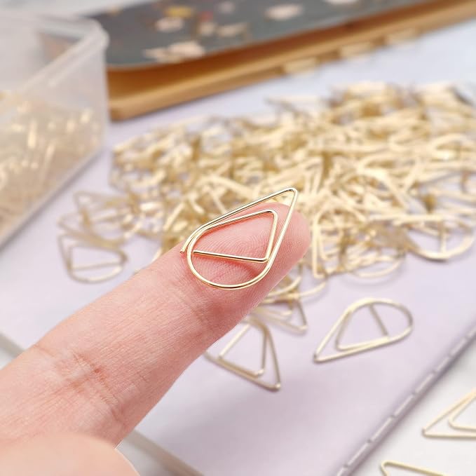 DEEDYGO 250 PCS Gold Paper Clips, Teardrop Paperclips, 1 Inch | Cute, Stainless - Image 3