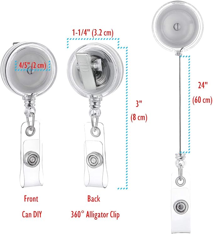 QREEL - 2 Pack - Retractable ID Name Badge Holder Reels - Image 2