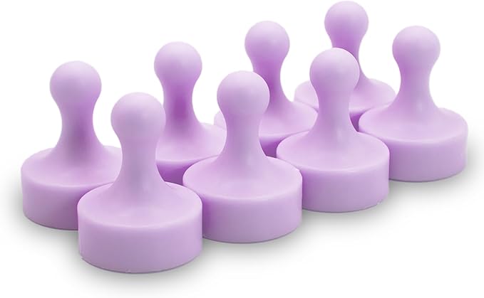 GLASSBOARD STUDIO Powerful Neodymium Magnets, Pawn-Shaped - Strong Fridge/Refrigerator and Whiteboard Magnet, Ideal for Office, Kitchen, Crafts - Rare Earth, Heavy Duty (8, Meadow Lilac)-DeskLoop Office