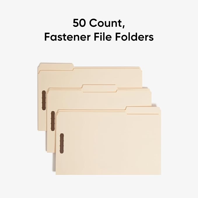 Smead Fastener File Folder, 2 Fasteners, Reinforced 1/3- Cut Tab, Legal Size - Image 4