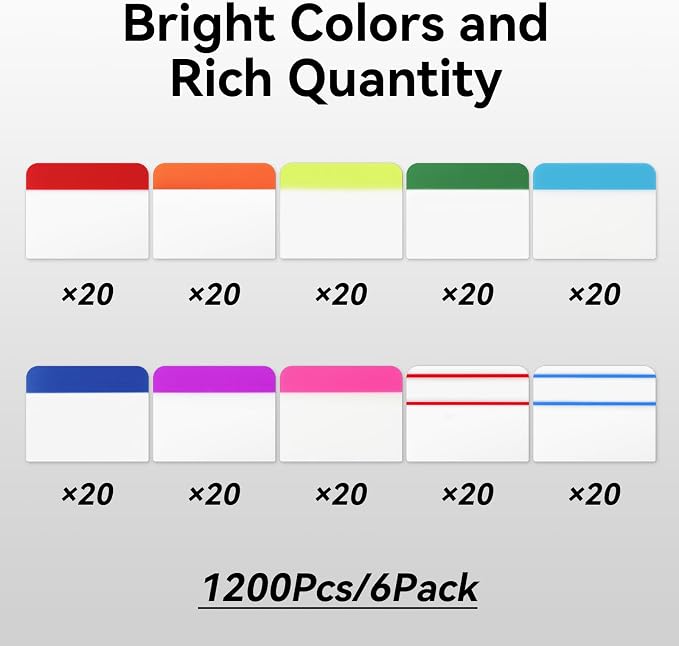 1200 Pieces Tabs 2 Inch Sticky Index Tabs, Writable File Tabs Flags - Image 3