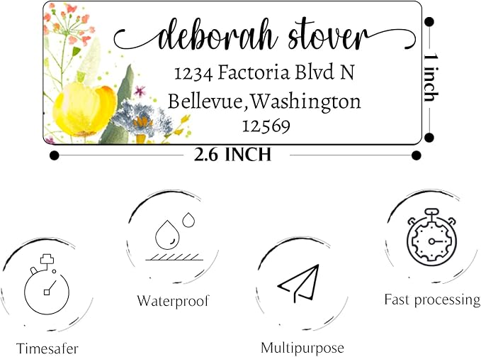 LINMAGCO Personalized Return Address Labels Gold 500 Pcs Mail Labels - Image 2