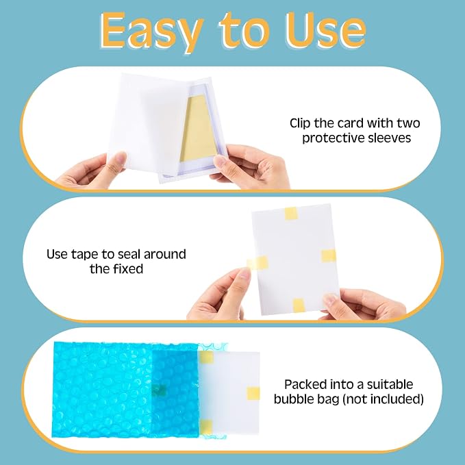 Fuutreo 300 Pcs Trading Card Shipping Protectors 3.5'' x 4.5'' Graded Card - Image 4