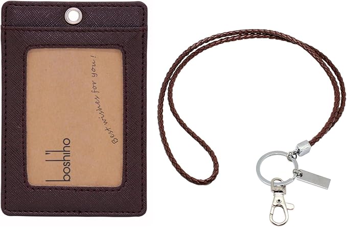 Boshiho Vertical Style PU Leather ID Card Badge Holder - Image 3