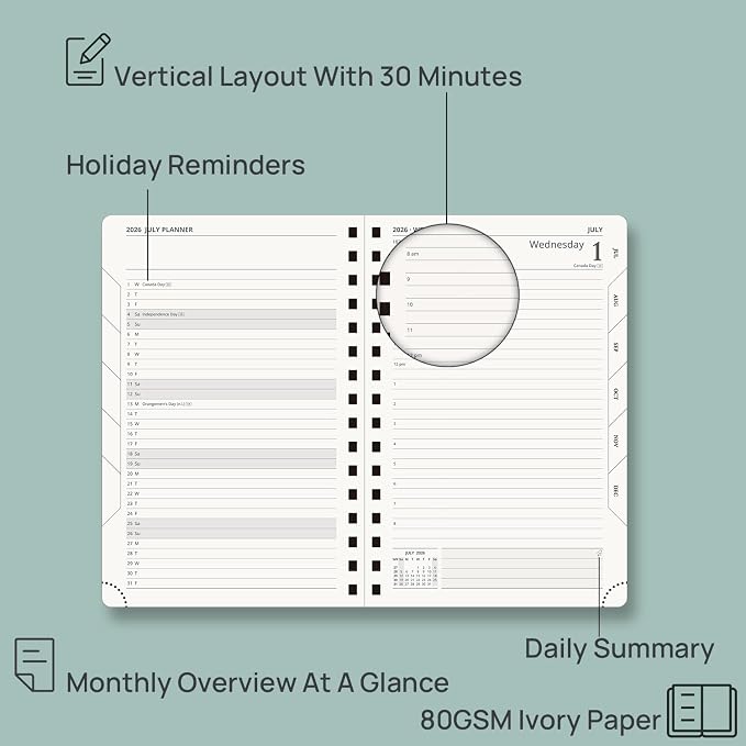 POPRUN 2026-2027 Daily Planner One Page Per Day, 5.75" x 8.5", Academic Daily - Image 4