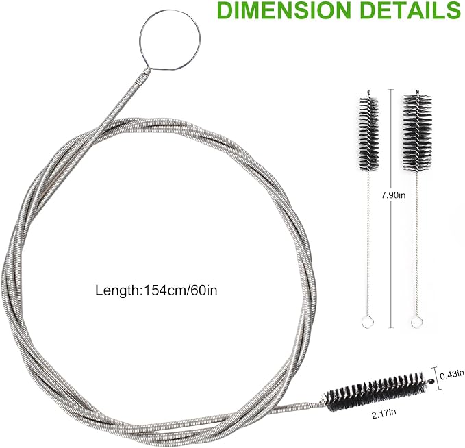 CiaraQ11-Piece Black Tube & Pipe Cleaning Brush Set | – 10 Rigid Brushes - Image 4