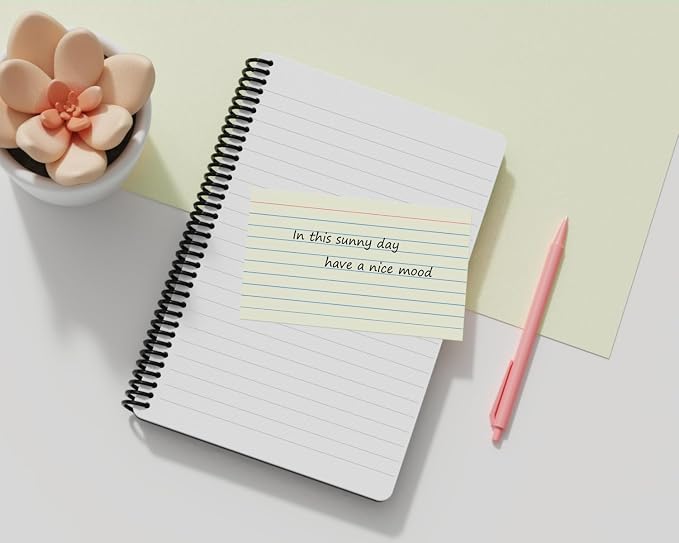 YIZUUN Cream Index Cards 3x5, 200 Pack, Ruled Index Cards, Flash Cards - Image 6