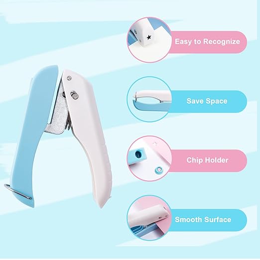 UCEC 2pcs Paper Hole Punch Shapes, Star Punch & Heart Single Holes Puncher | - Image 4