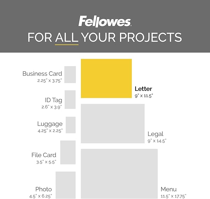 Fellowes Thermal Laminating Pouches, Letter Size Sheets, 3mil, 300 Pack, Clear (5247101)-DeskLoop Office