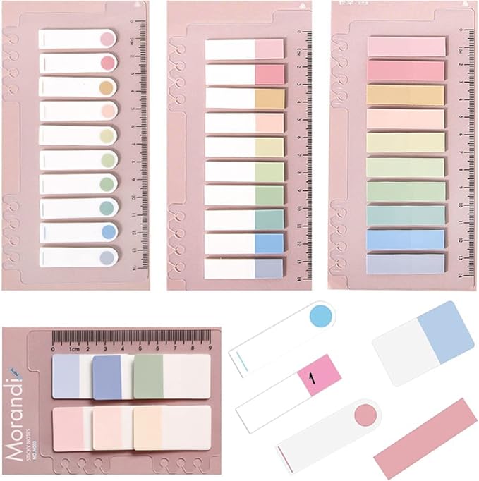 AIYUENCICI Index Tabs with Ruler, 4 Pack 660 Pieces Sticky Tab, Note Page Marker by AIYUENCICI