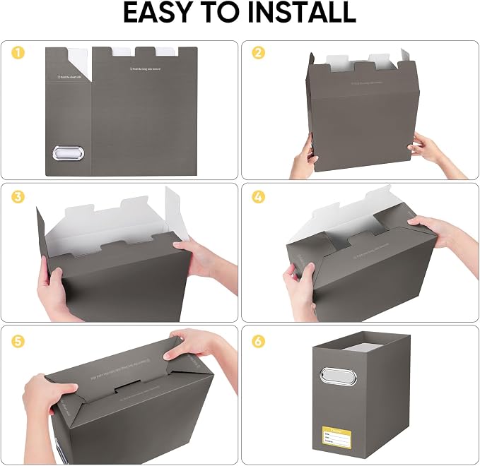 BALEINE File Organizer Box, Cardboard File Folder Organizer - Image 6