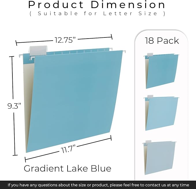 Y YOMA 18 Pack Gradient Hanging File Folders Letter Size Decorative Hanging - Image 3