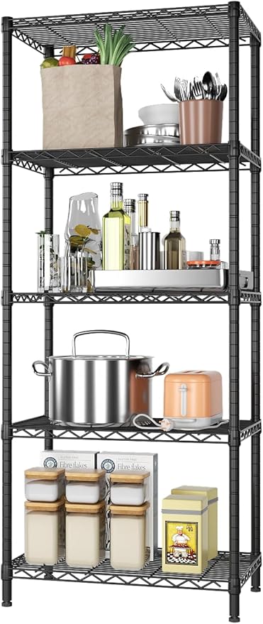 SINGAYE 5 Tier Storage Shelves Wire Shelving Unit Shelve Metal Kitchen Laundry by SINGAYE
