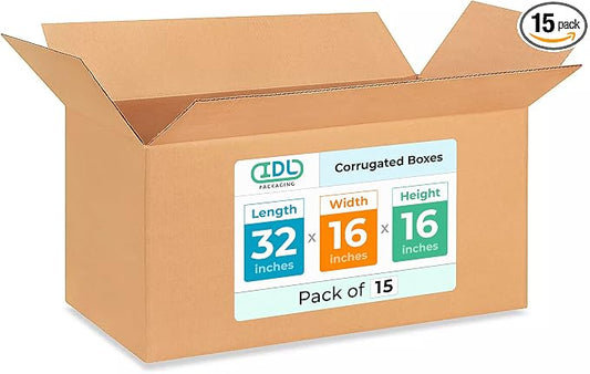 Extra Large Shipping & Moving Boxes 32"L x 16"W x 16"H by IDLPackaging