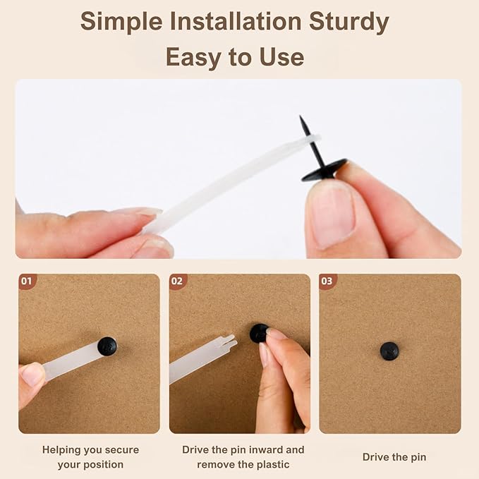 50pcs Silver Thumb Tacks for Wall Picture Hangers Heavy Duty Push pins for Wall Double Headed thumbtacks for Hanging Metal Wall Tacks Wall pins Nails Hooks (Silver)-DeskLoop Office