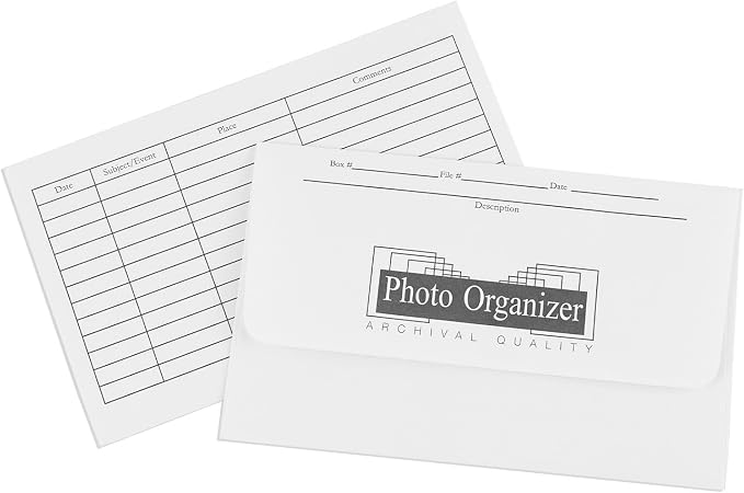 Lineco, Photo File Envelopes 4X6 Inch, | Archival Picture Organizer, Greeting by Lineco