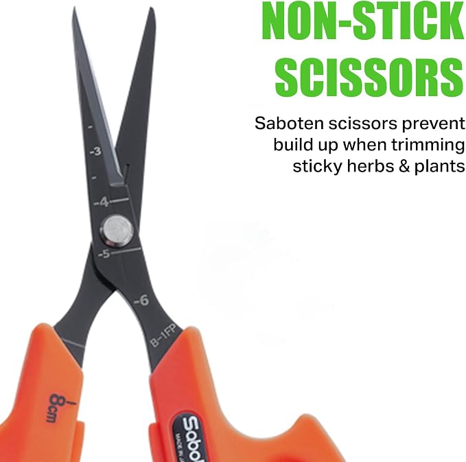 Saboten Fluorine Coated Straight Blade Trimming Scissors Orange PT-1 160mm - Image 4