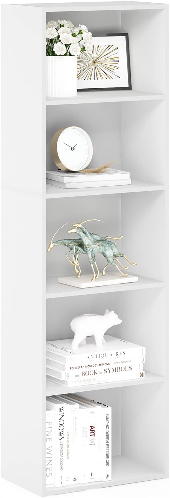 Furinno LUDER Book Shelf, 5-Tier Bookshelf, Bookcase by Furinno-FitsYourSpaceFitsYourBudget
