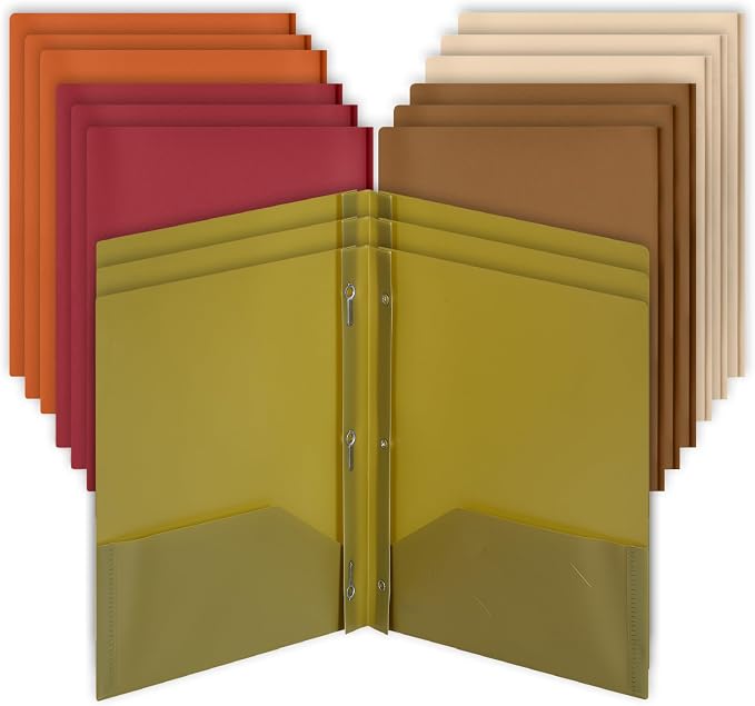 Mr. Pen- Plastic Folders with Pockets and Prongs, 15 Pack, Letter Size | by MrPen