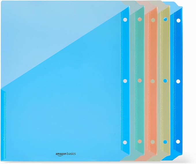 Amazon Basics Binder Organizer, Poly Jacket, 3-Hole Punch by AmazonBasics