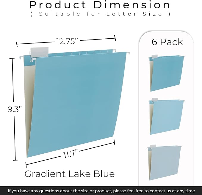Y YOMA 6 Pack Gradient Hanging File Folders Letter Size Decorative Hanging - Image 5
