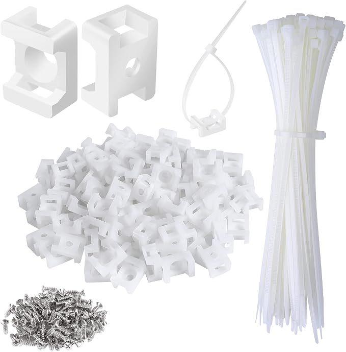 100 Pcs Cable Zip Tie Saddle Type Mounts Base by XHF