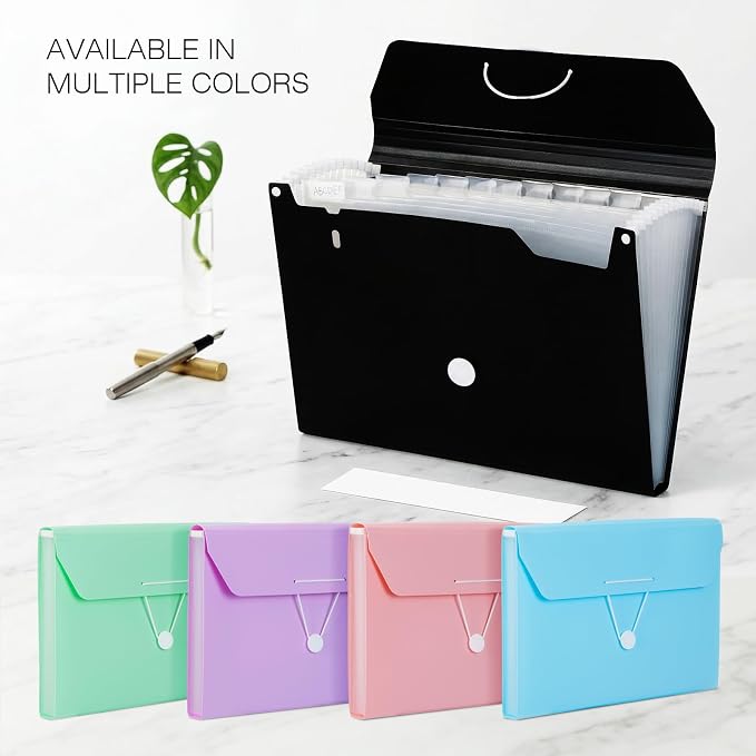 Comix Accordion File Organizer, 13 Pocket, A4/Letter Size Documents, Includes - Image 4