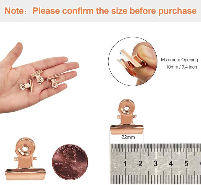 Small Bulldog Clips Rose Gold - Image 6