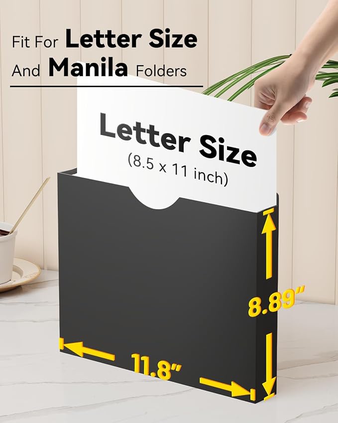 ANSOOK Plastic File Jackets & File Pockets, 12 Pack Manila File Folders Letter - Image 3