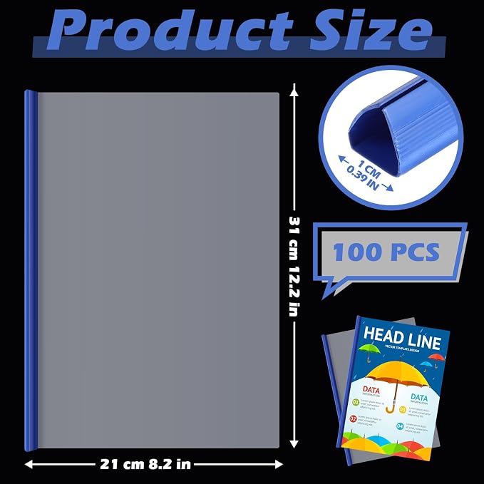 Thenshop 100 Pcs Clear Report Covers - Image 2