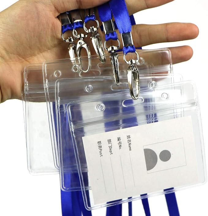 Lanyard with ID Holder 50 Pcs Waterproof Name Tag Horizontal Badge ID Card - Image 5
