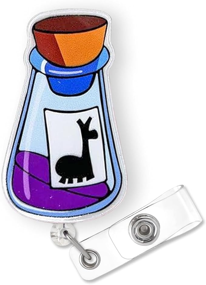 Funny Llama Potion Badge Reel Retractable by Bydevia
