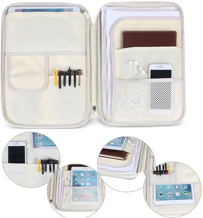 JAKAGO A4 Travel Portfolio Multifunctional Document Organizer Zippered Case - Image 6