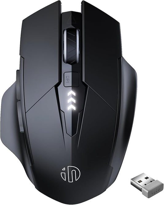 INPHIC Wireless Mouse Rechargeable, Upgraded Visible Battery, 2400 DPI, Silent Ergonomic Computer Wireless Mouse for Laptop, Mac, PC etc.-DeskLoop Office
