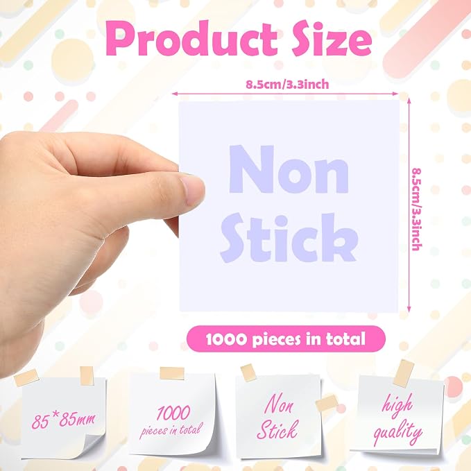1000 Pieces Small Note Pad 3.4 Inch x 3.4 Inch Square Memo Cube Refill Memo Pads - Image 2